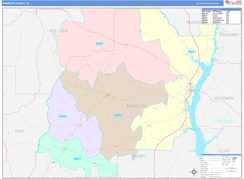 Barbour County, AL Digital Map Color Cast Style