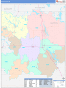 Barron County, WI Digital Map Color Cast Style