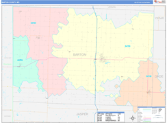 Barton County, MO Digital Map Color Cast Style