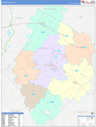 Bastrop County, TX Digital Map Color Cast Style
