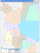 Bay County, MI Digital Map Color Cast Style