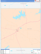 Baylor County, TX Digital Map Color Cast Style
