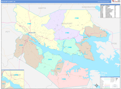 Beaufort County, NC Digital Map Color Cast Style