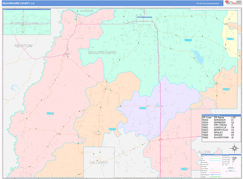 Beauregard Parish (County), LA Digital Map Color Cast Style