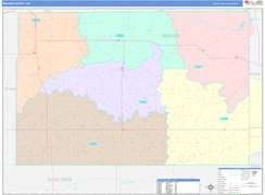 Beaver County, OK Digital Map Color Cast Style