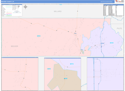 Beaver County, UT Digital Map Color Cast Style