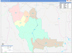 Beaverhead County, MT Digital Map Color Cast Style