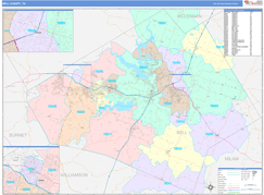 Bell County, TX Digital Map Color Cast Style