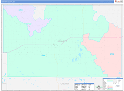 Bennett County, SD Digital Map Color Cast Style