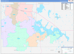 Benson County, ND Digital Map Color Cast Style