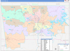 Benton County, AR Digital Map Color Cast Style