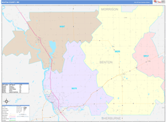 Benton County, MN Digital Map Color Cast Style