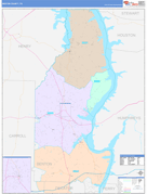 Benton County, TN Digital Map Color Cast Style