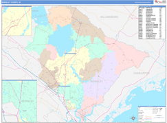 Berkeley County, SC Digital Map Color Cast Style