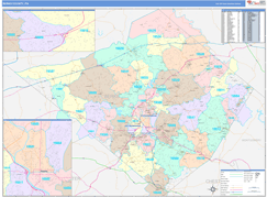 Berks County, PA Digital Map Color Cast Style