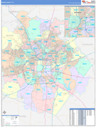 Bexar County, TX Digital Map Color Cast Style