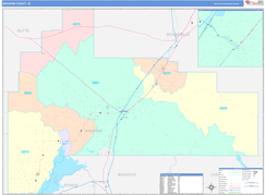 Bingham County, ID Digital Map Color Cast Style