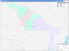 Blaine County, ID Digital Map Color Cast Style