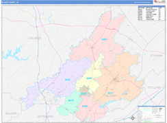 Blount County, AL Digital Map Color Cast Style