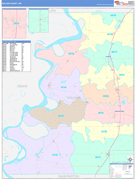 Bolivar County, MS Digital Map Color Cast Style