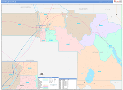 Bonneville County, ID Digital Map Color Cast Style