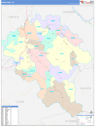 Boone County, WV Digital Map Color Cast Style