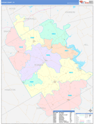 Bosque County, TX Digital Map Color Cast Style