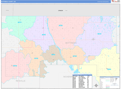 Bottineau County, ND Digital Map Color Cast Style