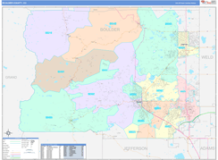 Boulder County, CO Digital Map Color Cast Style