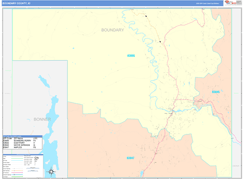 Boundary County, ID Digital Map Color Cast Style