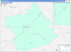Bourbon County, KY Digital Map Color Cast Style