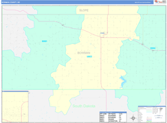 Bowman County, ND Digital Map Color Cast Style