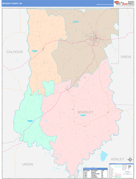 Bradley County, AR Digital Map Color Cast Style