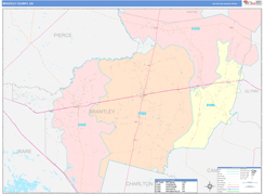 Brantley County, GA Digital Map Color Cast Style
