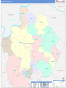 Breckinridge County, KY Digital Map Color Cast Style