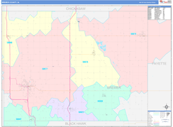 Bremer County, IA Digital Map Color Cast Style