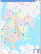 Bronx County, NY Digital Map Color Cast Style