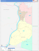 Brooke County, WV Digital Map Color Cast Style