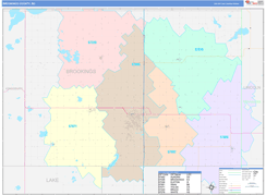 Brookings County, SD Digital Map Color Cast Style