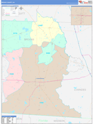 Brooks County, GA Digital Map Color Cast Style