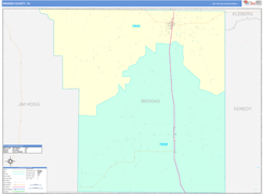 Brooks County, TX Digital Map Color Cast Style