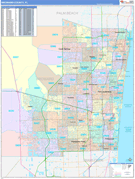 Broward County, FL Digital Map Color Cast Style