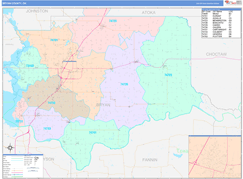 Bryan County, OK Digital Map Color Cast Style