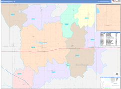 Buchanan County, IA Digital Map Color Cast Style