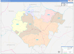Buckingham County, VA Digital Map Color Cast Style