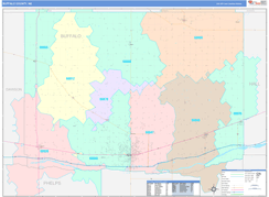 Buffalo County, NE Digital Map Color Cast Style