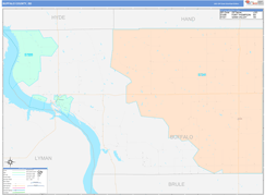 Buffalo County, SD Digital Map Color Cast Style