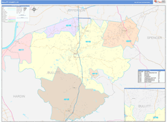 Bullitt County, KY Digital Map Color Cast Style