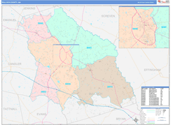 Bulloch County, GA Digital Map Color Cast Style