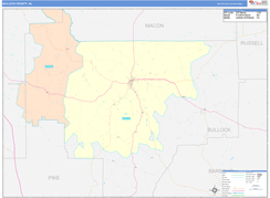 Bullock County, AL Digital Map Color Cast Style